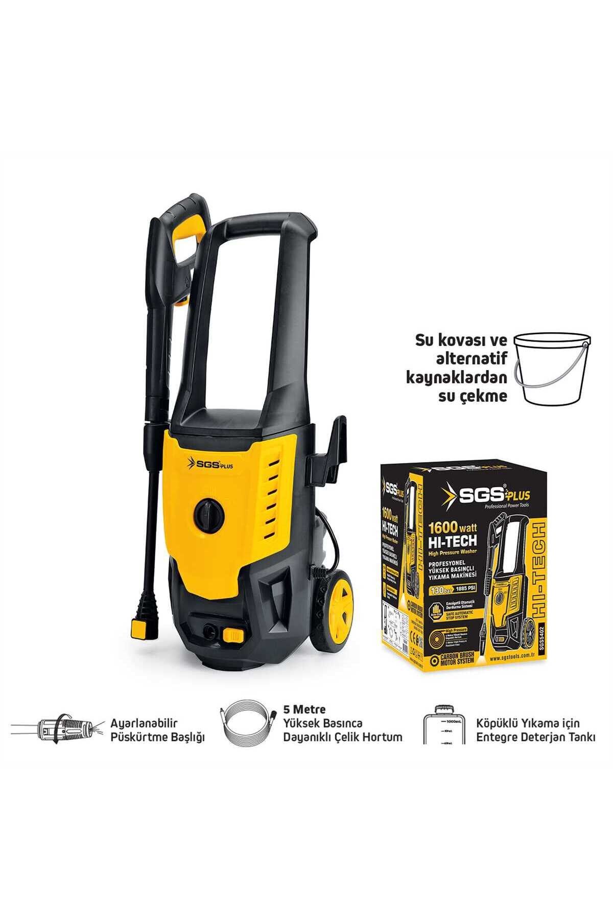 SGS5402 Yüksek Basınçlı Oto Araç Yıkama Makinesi 1600 Watt 130 Bar