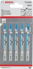 Bosch  - Ekonomik Seri Metal İçin T 118 A Dekupaj Testeresi Bıçağı - 5'Li Paket