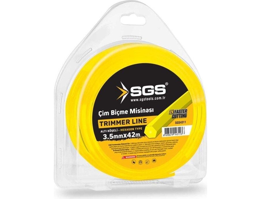 SGS4311 Çim Biçme Tırpan Misinası - Altıgen - 3.5 Mm. - 42 Mt.