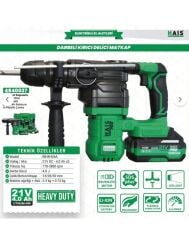 Hais Pro RB-BH26A Darbeli 21 V Çift Akülü 4 Ah Kırıcı-Delici