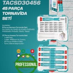 Total 45 Parça Tornavida Seti TACSD30456