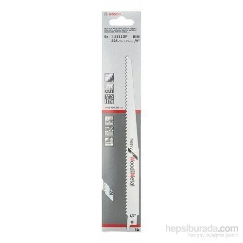 Bosch  - Heavy Serisi Ahşap Ve Metal İçin Tilki Kuyruğu Bıçağı S 1111 Df - 5'Li Paket