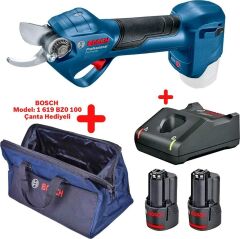 Bosch Pro Pruner 12 V 2 Ah Çift Akülü Dal Budama Makası + Bosch Taşıma Çantası