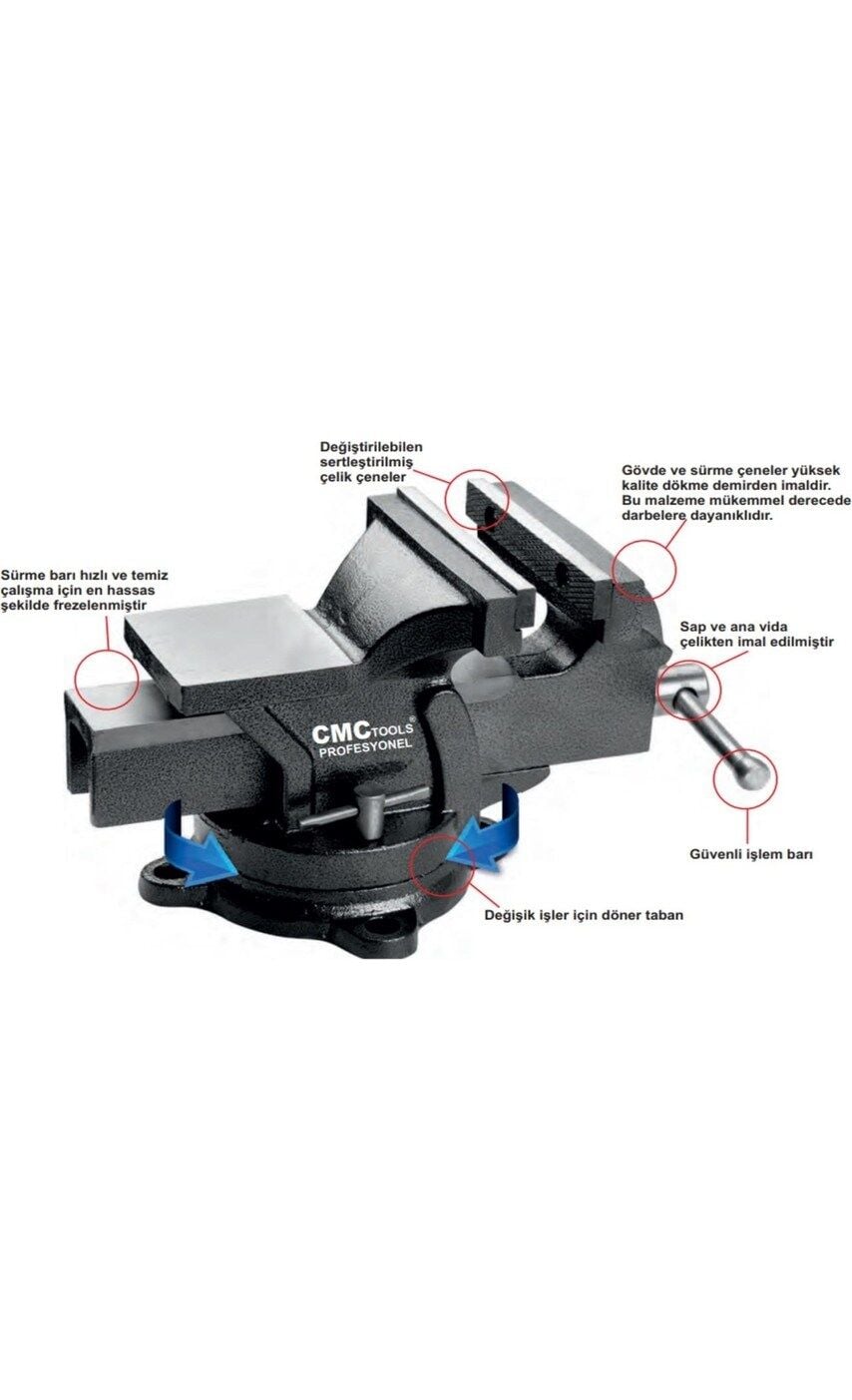 CMC6891 100mm Dönerli Tezgah Mengene