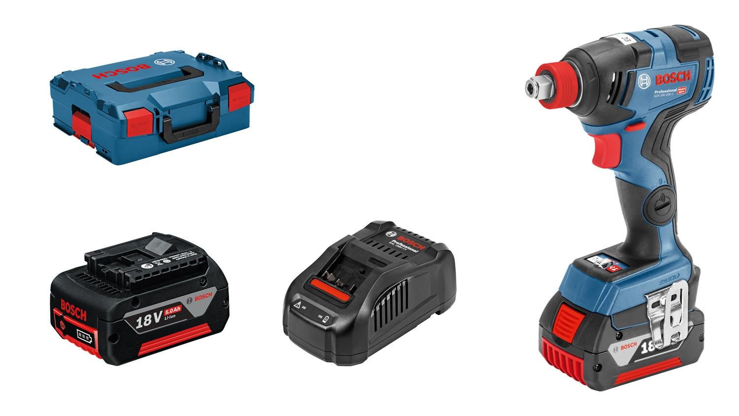 Bosch Professional GDX 18V-200 C 2x5.0Ah Çift Akülü Darbeli Somun Sıkma Makinesi - 06019G4201