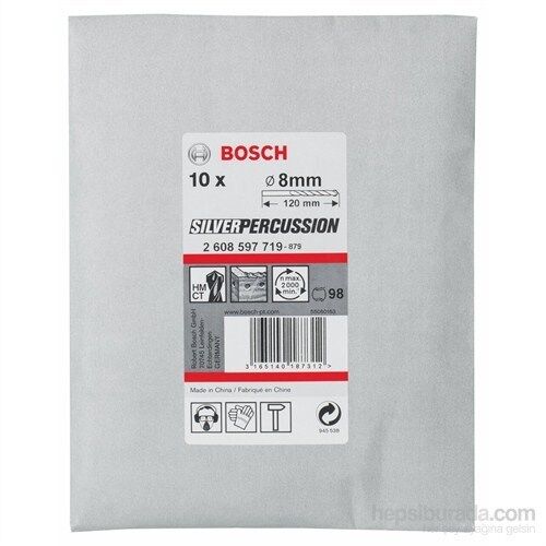 Bosch  - Beton Matkap Ucu Cyl-3 - 8 X 80 X 120 Mm, D 7,5 Mm 10'lu paket