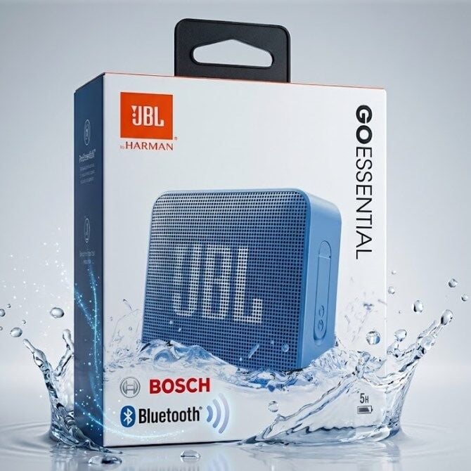 JBL Bosch Özel Seri, Go Essential, Bosch Expert Harman JBL Bluetooth Hoparlör, Ipx7, Mavi