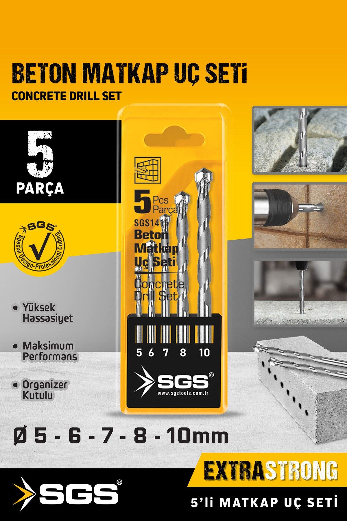 SGS1415 BETON MATKAP UC SETİ(5 PARÇA)