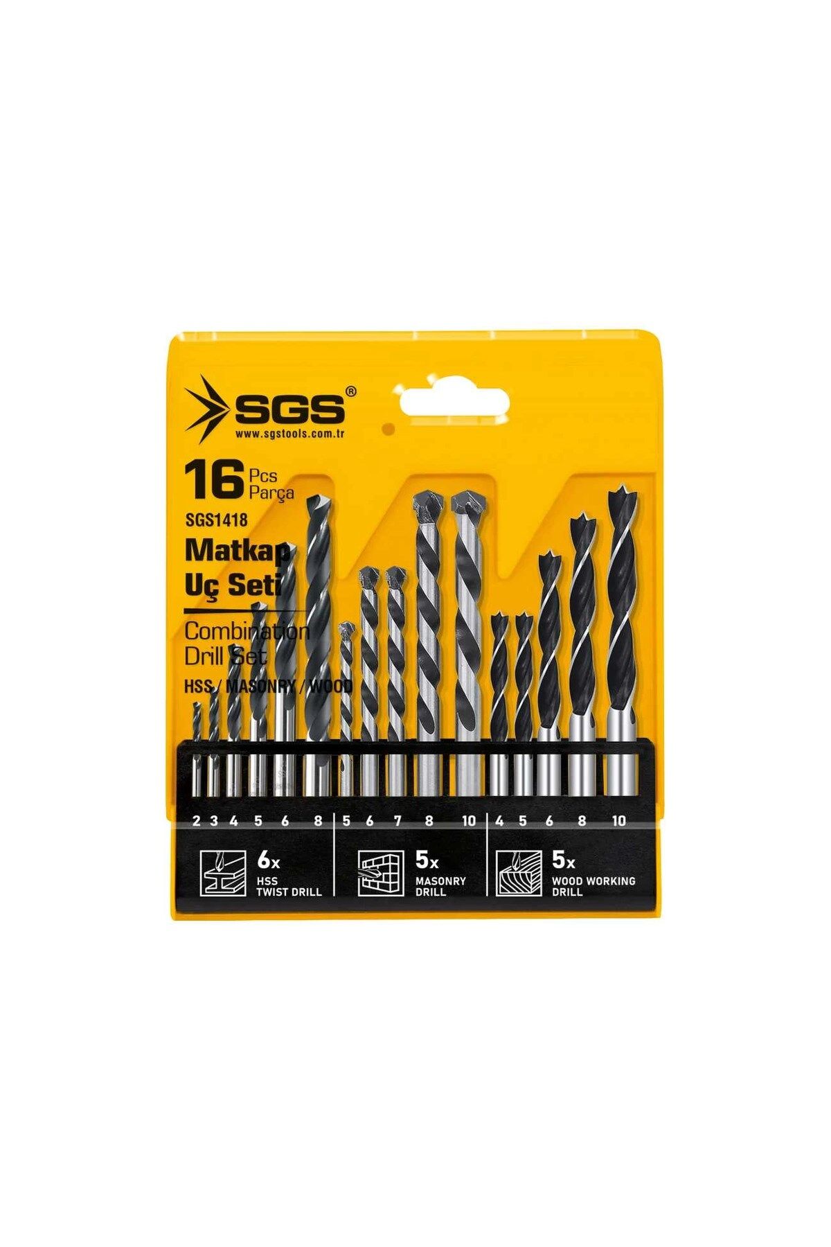 SGS1418 16 PARÇA AHŞAP/METAL/BETON MATKAP UCU SETİ