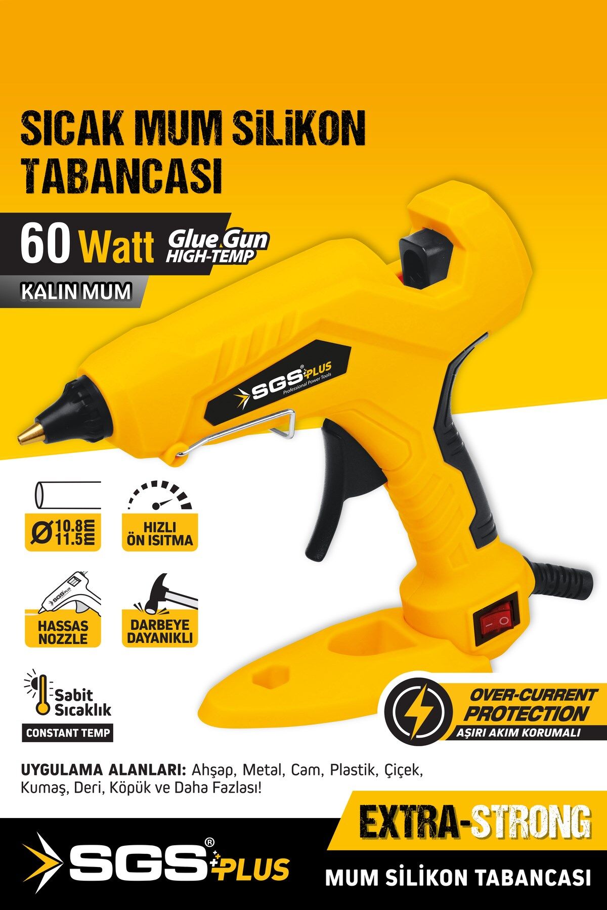 SGS5291 Elektrikli Sıcak Kalın Mum Silikon 60 Watt Standlı