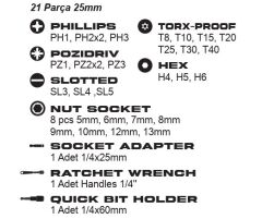 EXEN EX 8032 Master Set-32 Parça Bits Uç ve Lokma Seti