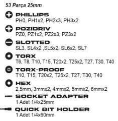 EXEN EX 8055 Master Set-55 Parça Bits Uç Seti