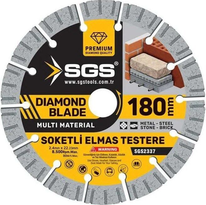 SGS2337 180MM Soketli Elmas Testere Multi Material