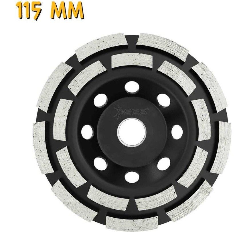 SGS2313 Elmas Beton Mermer Granit Taşlama Diski - Çift Sıra - 115 Mm