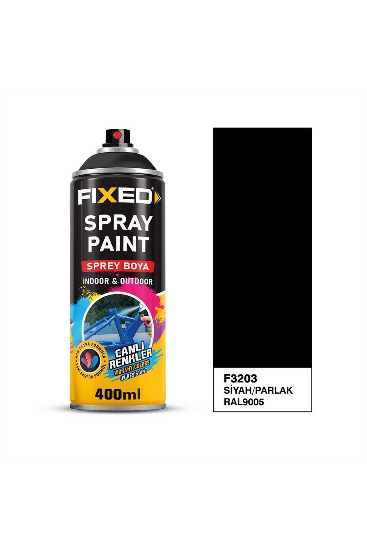 SGS FİXED F3203 SPREY BOYA AKRİLİK SİYAH/PARLAK (RAL9005) 400 ML