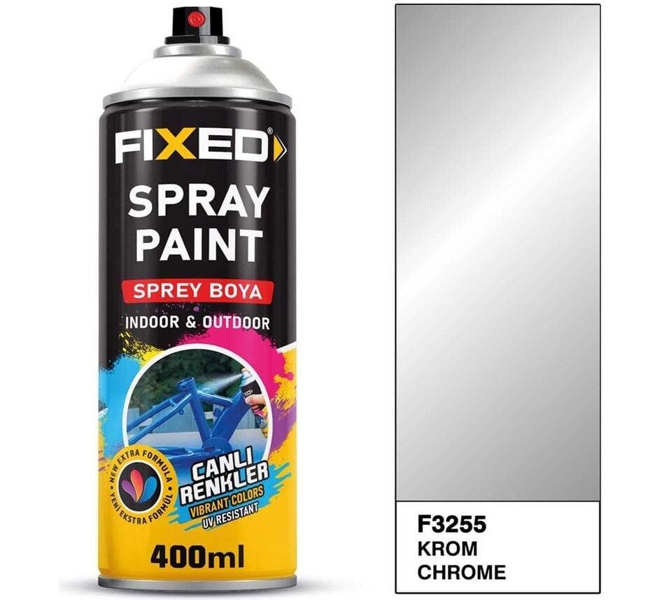 SGS FİXED F3255 Sprey Boya Akrilik - Krom Efekt 320 gr 400 ml