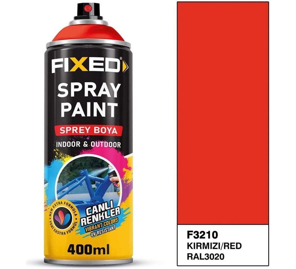 SGS FİXED Ral 3020 Trafik Kırmızı Akrilik Sprey Boya 400 ml F3210