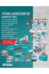 9'lu Akülü Taşlama Darbeli Matkap Set 4.0 Ah 6.0 AH Üç Akü Profesyonel Çantalı ve Aksesuarları