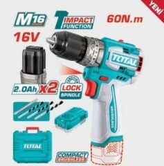 TOTAL TIDLI16682 LI-ION AKÜLÜ KÖMÜRSÜZ DARBELİ MATKAP - Darbeli Model