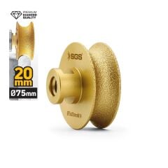 SGS2789 M14-75x20 Mm Vakum Elmas Mermer Granit Taşlama Diski Tam Profil