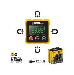 Sgs 5431 Lazer Dijital Açı Ölçer Mıknatıslı