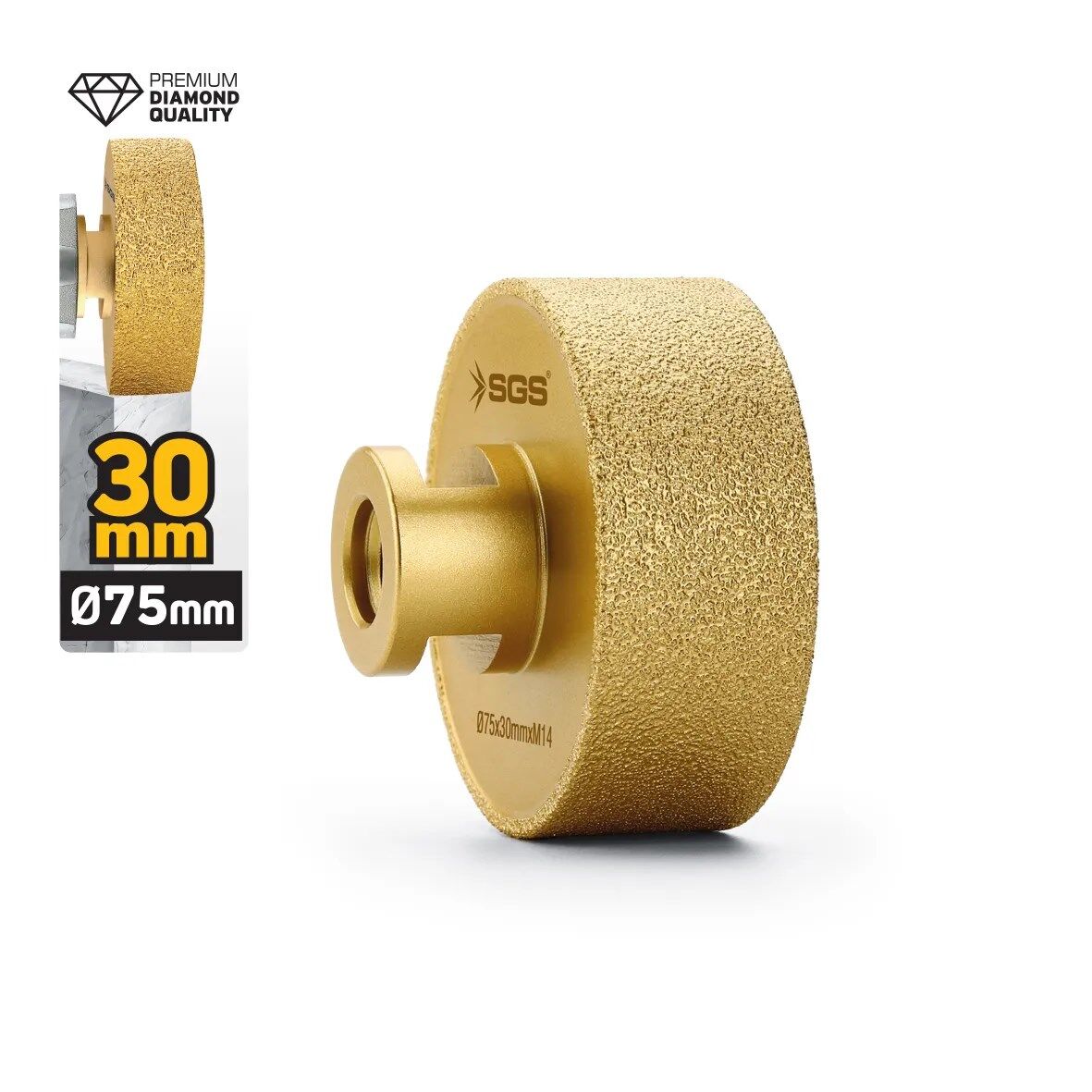 SGS2798 M14-75x30 Mm Vakum Elmas Mermer Granit Tarama Diski