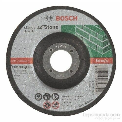 Bosch  - Standard Seri Taş İçin Bombeli Kesme Diski (Taş) - C 30 S Bf, 115 Mm, 22,23 Mm, 2,5 Mm