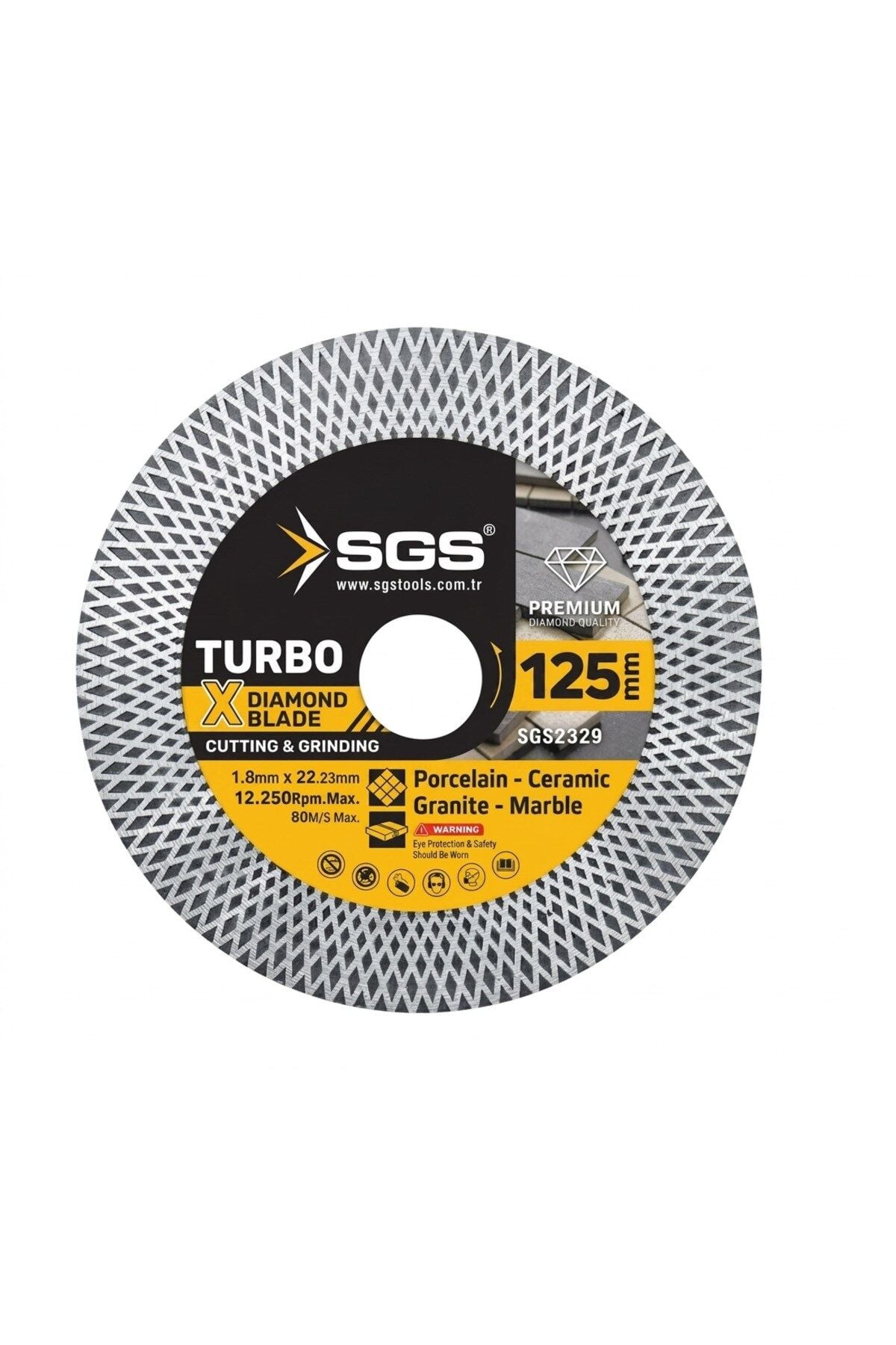 SGS2329 Turbo X Elmas Kesici ve Taşlama Diski (125 mm)
