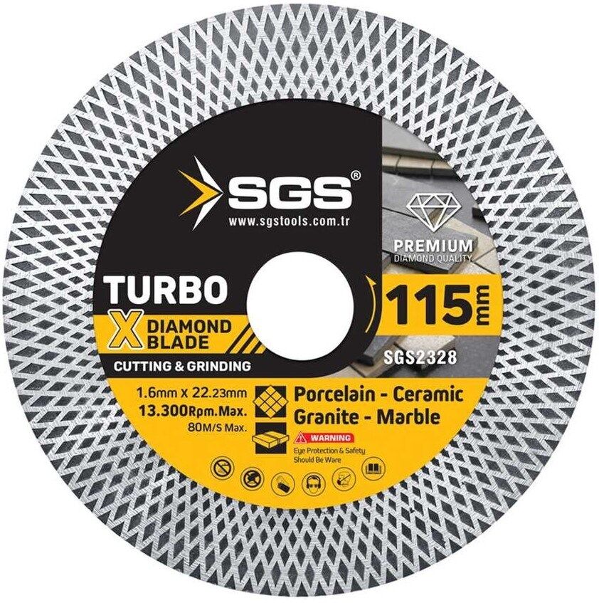 SGS2328 Turbo x Elmas Hassas Kesici ve Taşlayıcı (115*1,6 Mm)