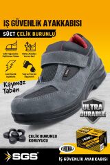 SGS1843 43 Numara Çelik Burunlu İş Güvenliği Ayakkabısı Süet Ayakkabı