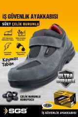 SGS1843 43 Numara Çelik Burunlu İş Güvenliği Ayakkabısı Süet Ayakkabı