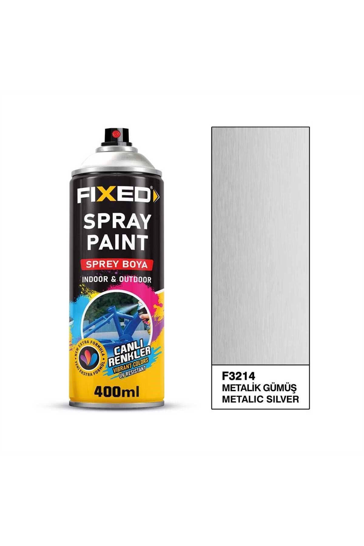 SGS FİXED F3214 AKRİLİK SPREY BOYA METALİK GÜMÜŞ EFEKT 400 ML SILVER
