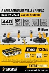 SGS960 120 KG İkili Ayarlanabilir Milli Vantuz Hava Pompalı Vakum Sistemi Seramik Boşluk Ayarlama