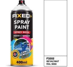 SGS FİXED  F-3202 Sprey Boya Akrilik - Beyaz/mat (RAL9000) 320 gr 400 ml