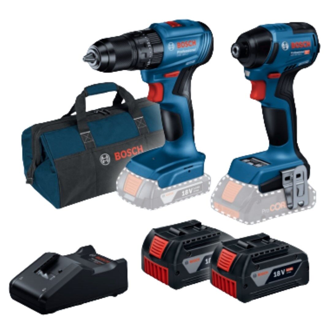 Bosch Profesyonel Darbeli Gsb 185 + Darbeli Gdr 18v-220 C + Çift Akü 2x4 Ah