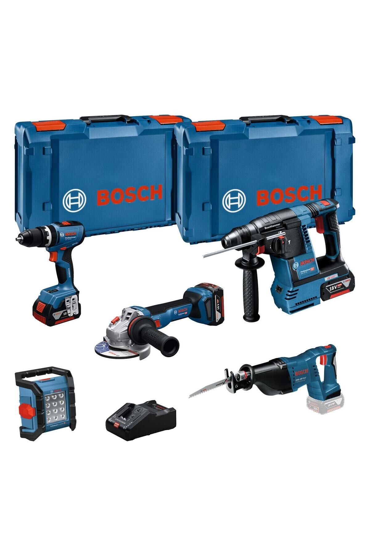 BOSCH PROFESYONEL GSB+GBH+GWS+GSA+GLI Set 3x5,0Ah