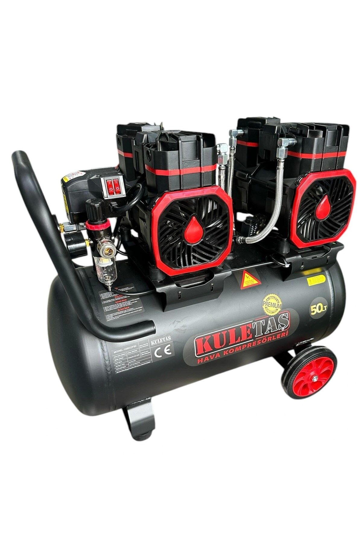 Kuletaş Premium 50 Litre Sessiz Yağsız Hava Kompresörü 4 Hp (İtalyan Tasarım)