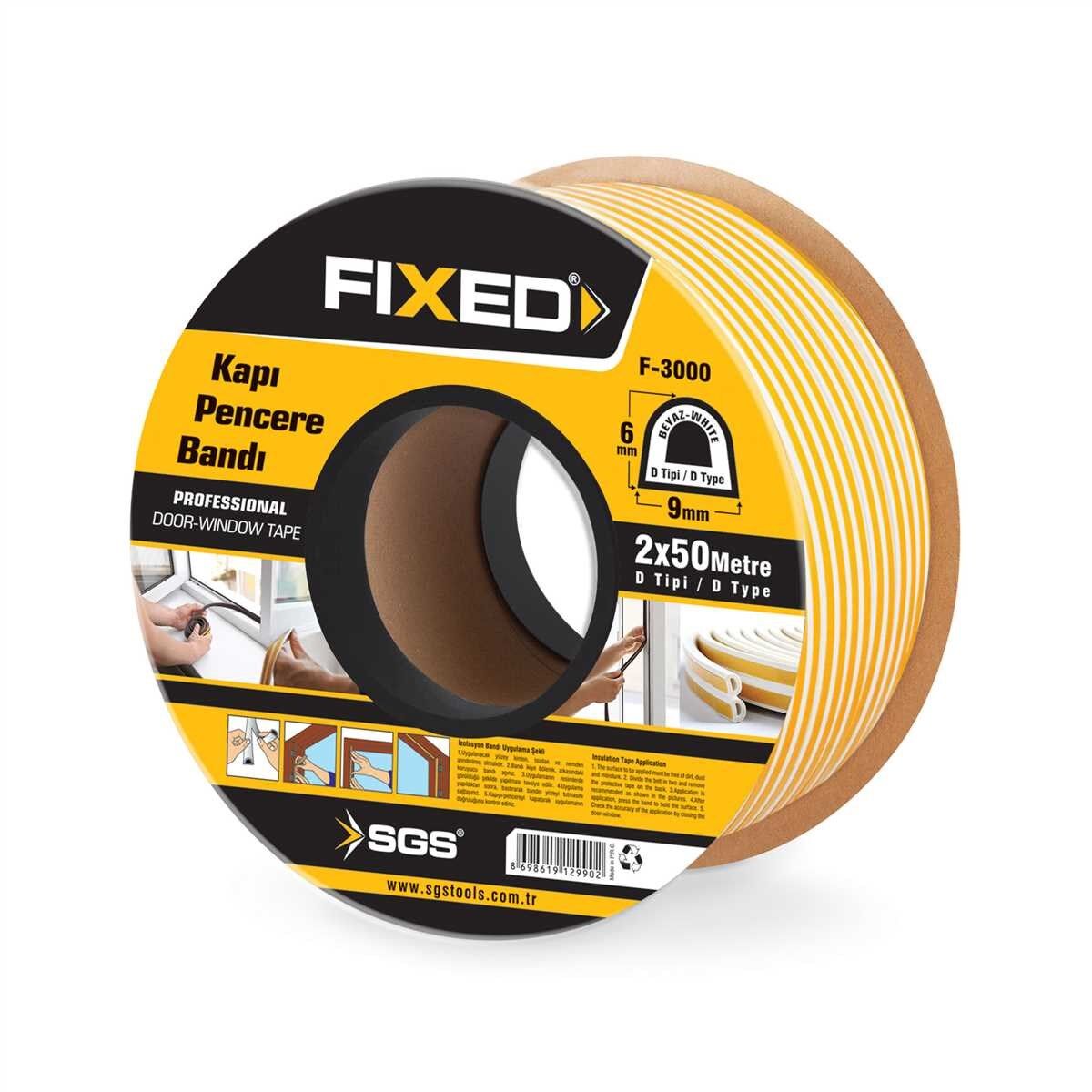 Sgs Kapı Pencere Bandı 50 mt Sgs F3000 Beyaz
