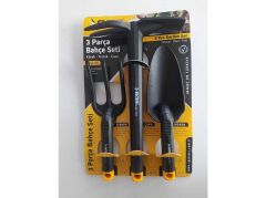 SGS3120 3 Parça Bahçe Seti - Kürek Tırmık ve Çapa Set Plastik Bakım Seti