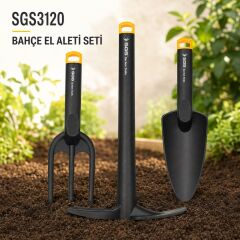 SGS3120 3 Parça Bahçe Seti - Kürek Tırmık ve Çapa Set Plastik Bakım Seti