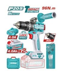 Total Tıdlı209686e Lı-ıon Akülü Kömürsüz Darbeli Matkap 96nm Yüksek Tork Gücü Çelik Mandren