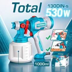 Total Tt4506e Elektrikli Boya Tabancası 530w 1000ml Güçlü Motor ve Yüksek Kapasite