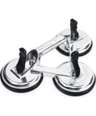 SGS956 - 155 kg Üçlü Vantuz Alüminyum Cam Seramik Fayans Ahşap Tutma Taşıma Vantuzu 12CM 12CM 12
