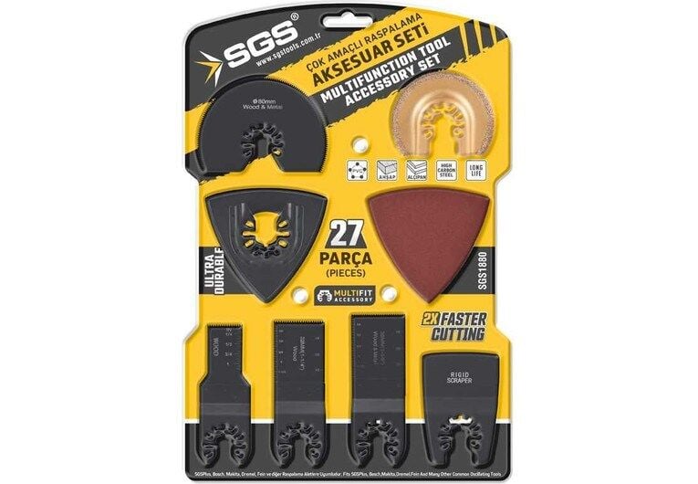 SGS  Çok Amaçlı Raspalama - Aksesuar Seti 27 Parça / Renkli Kutu 5li SGS1880