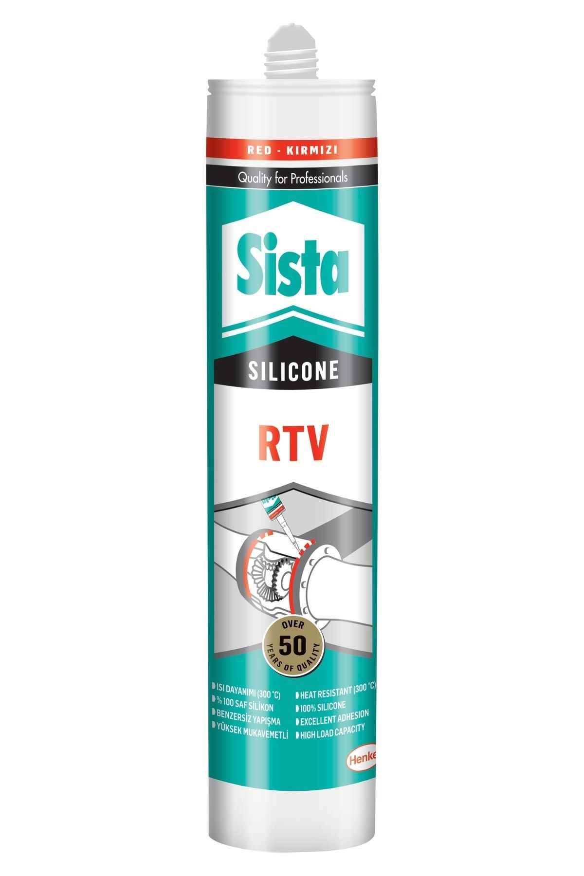 Sista 2'li Paket Rtv Silikon Sıvı Conta (300° C) Kırmızı 310 ml
