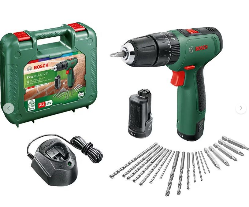 Bosch EasyImpact 1200 12 V 1.5 Ah Çift Akülü Darbeli Matkap