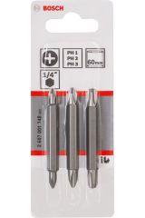 Bosch Ph1/2/3*60 Mm 3'lü Çift Taraflı Vidalama Ucu - 2607001748