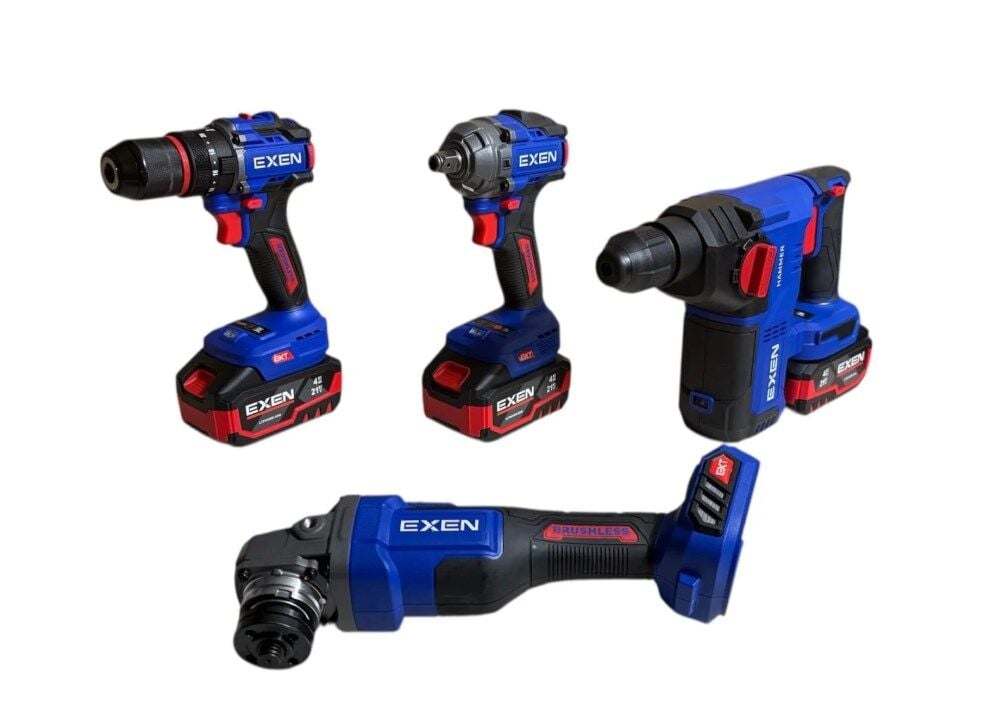 EXEN EN 404 SET - 21V 4Ah Kömürsüz Şarjlı Makina 4'lü Set