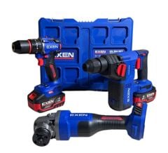 EXEN EN 304 SET - 21V 4Ah Kömürsüz Şarjlı Makina 3'lü Set