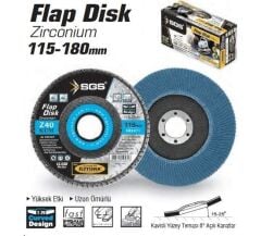 SGS483  180MM  80 Kum Flap Disk Zımpara Zirkonyum Sgs483 (10 Adet)